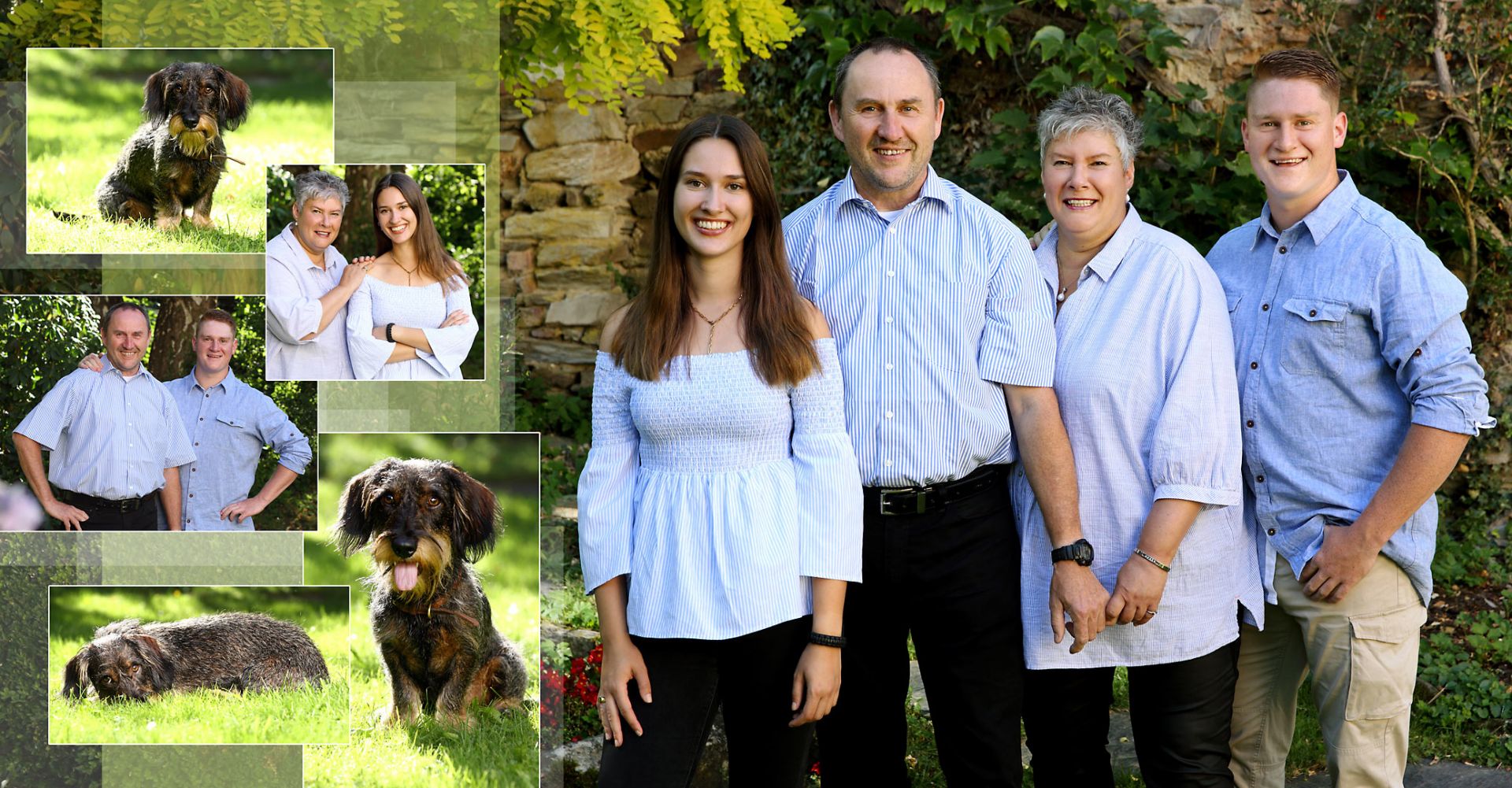 Familiencollage mit Dackel!