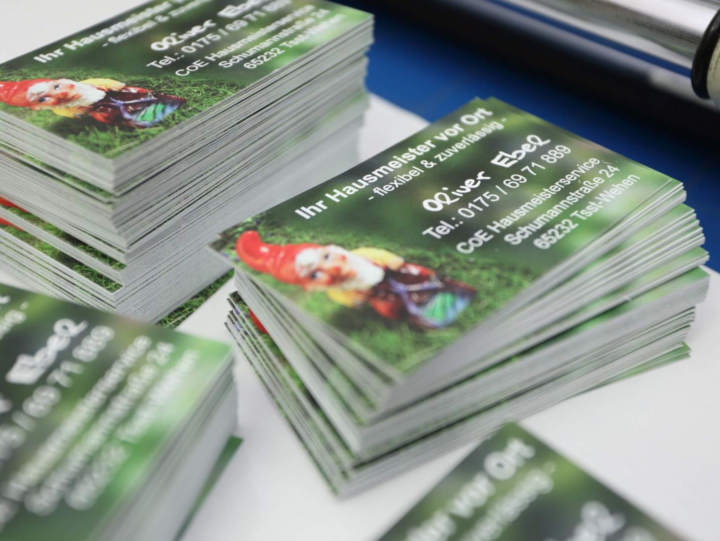 Visitenkarten mit fleißigem Helferlein ;-)