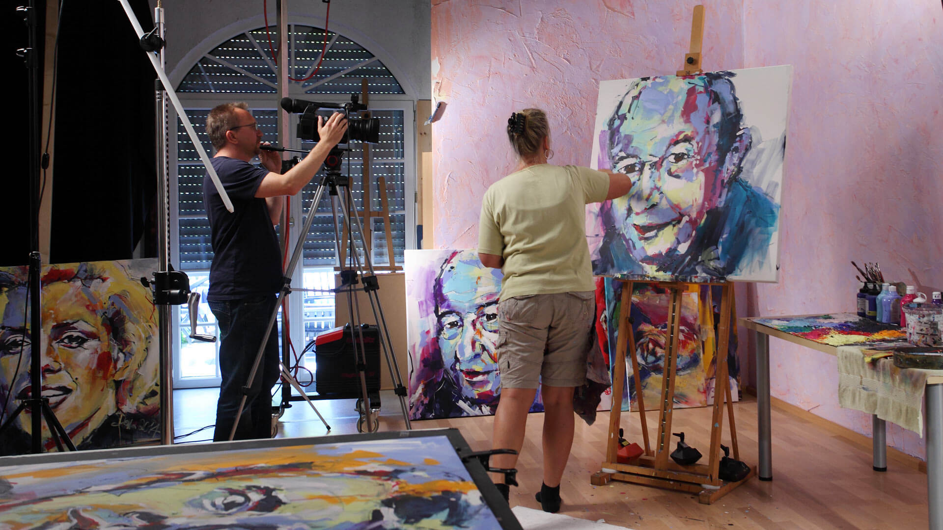 Filmaufnahmen mit Gaby Dotter